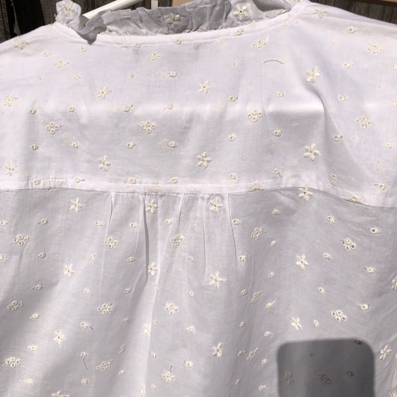 J. Crew long sleeve ruffle white eyelet blouse M - Picture 11 of 11